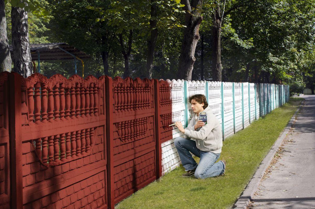 Сколько стоит покраска забора. Крашеный забор. Покраска забора. Покрасить забор. В какой цвет покрасить забор.