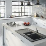 FERRO_Bateria zlewozmywakowa stojąca Brado; Zlewozmywak półtorakomorowy 91x52 cm, grafitowy OZZY