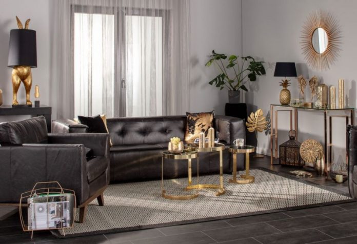 Dekoria.pl, sofa Venito black, fotel Moments black