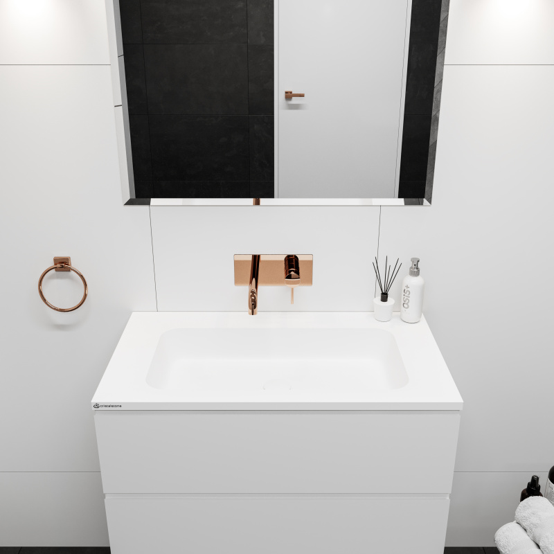 Cristalstone, kolekcja LINEA SIMPLA; umywalka z odplywem tradycyjnym