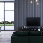 Luxum, plyty ryflowane z betonu architektonicznego w kolorze Antracyt