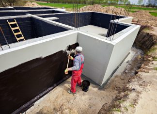 Waterproofing foundation building